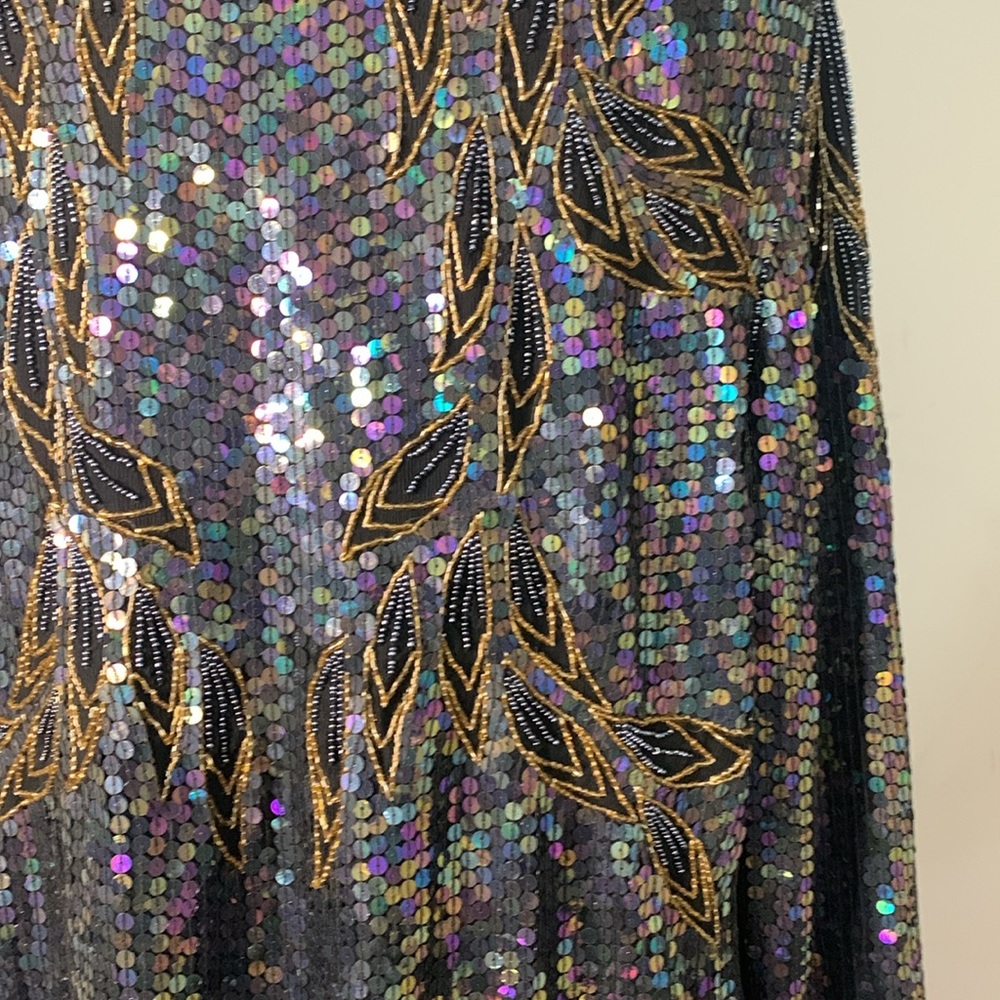 Vintage Creative Creations by Jewell Queen Beaded Silk Jacket Size: L - Picture 11 of 16